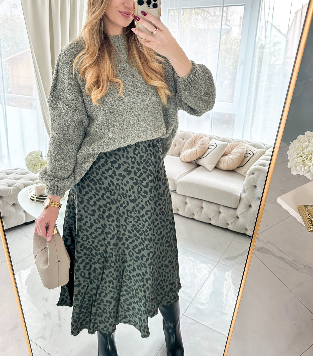 Leo Satin Rock – Khaki