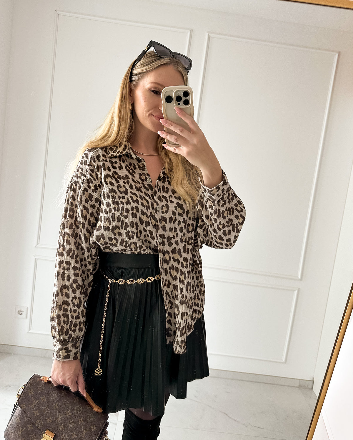 Leo Musselin Bluse – Camel